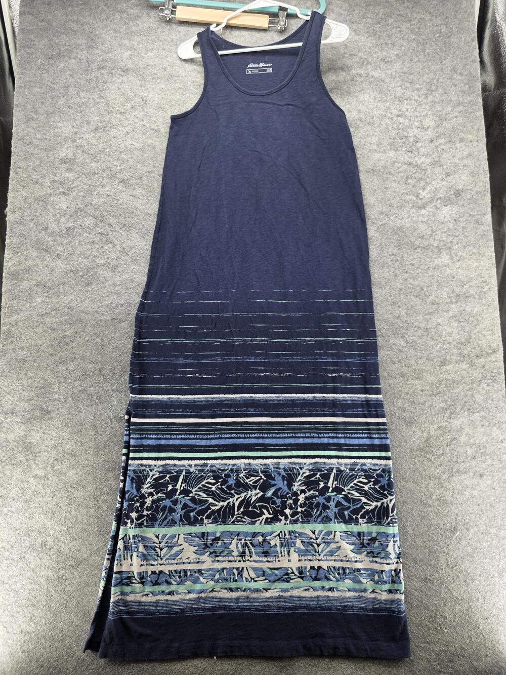 Eddie Bauer Dress Womens Large Maxi Sleeveless Floral Print Outdoor Summer